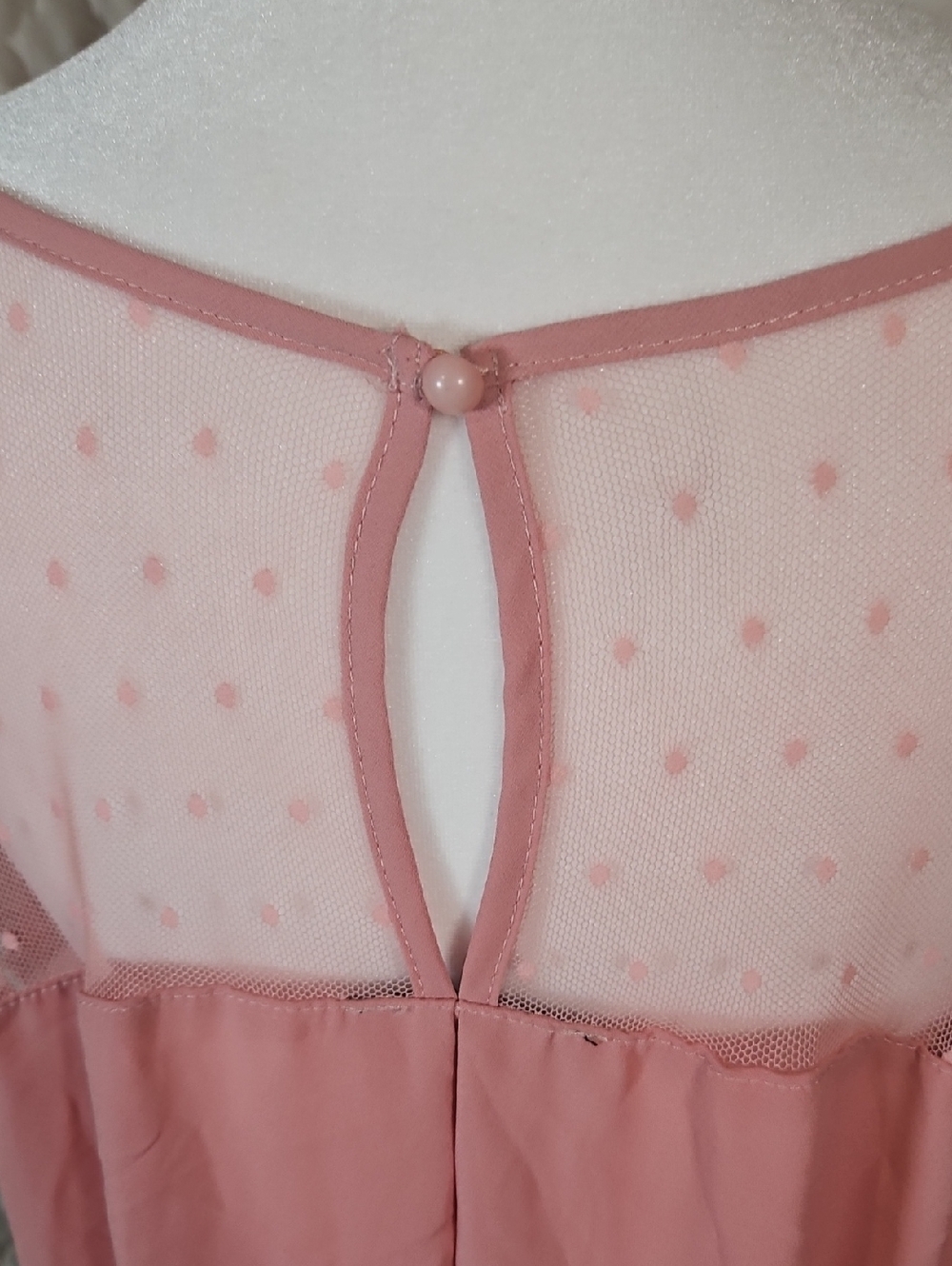 Absolute Angel New York Pink Lace Swiss Dot Detail Blouse - Picture 6 of 9